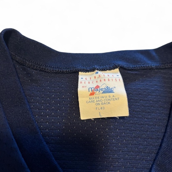 VTG 90s Majestic New York Yankees Mesh V Neck Jersey Shirt USA Made L - Picture 4 of 5